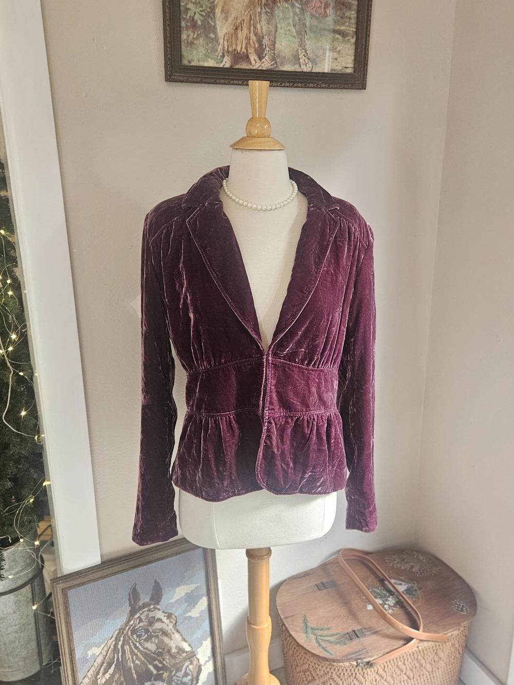 Gorgeous Velvet Blazer in Plum